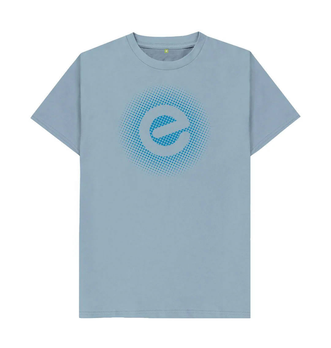 Men's Blue Logo 100% Organic Cotton T-Shirt - Image 9