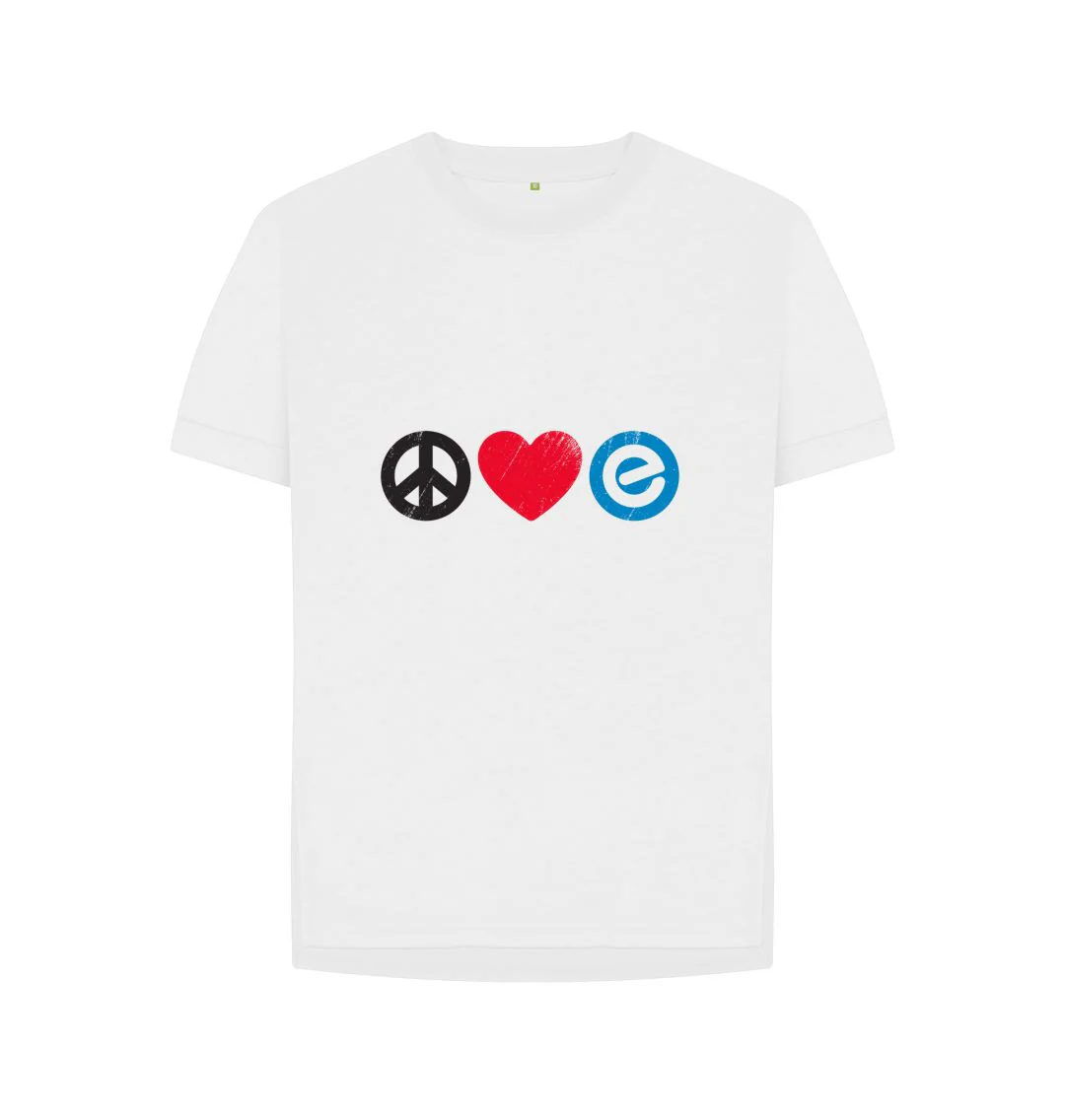 Women's 100% Organic Cotton Relaxed Fit - Peace, Love, Echelon - Tee - Image 3