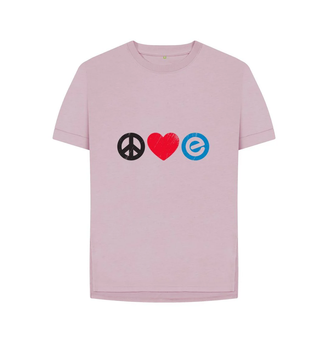 Women's 100% Organic Cotton Relaxed Fit - Peace, Love, Echelon - Tee - Image 5