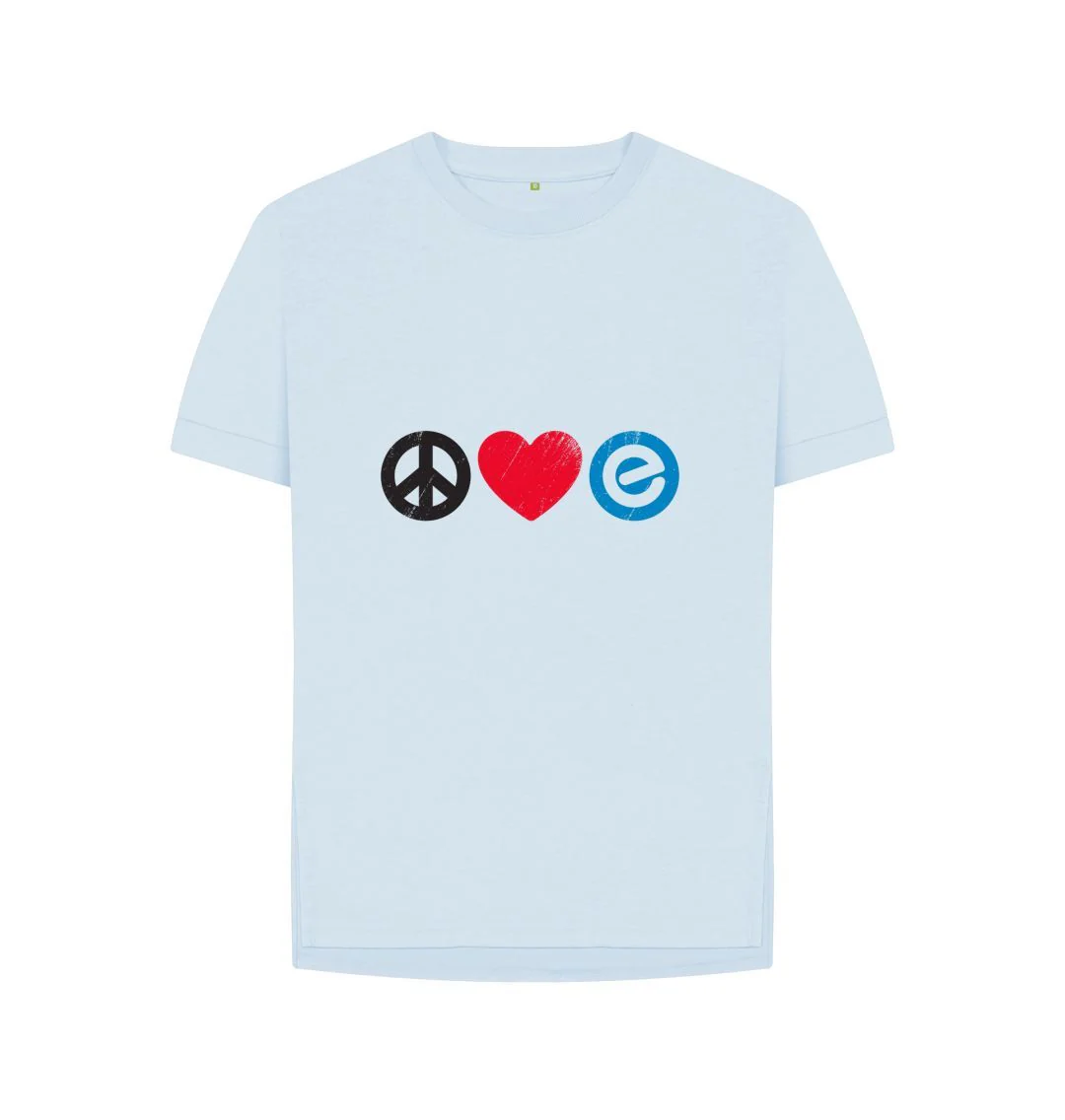Women's 100% Organic Cotton Relaxed Fit - Peace, Love, Echelon - Tee - Image 7
