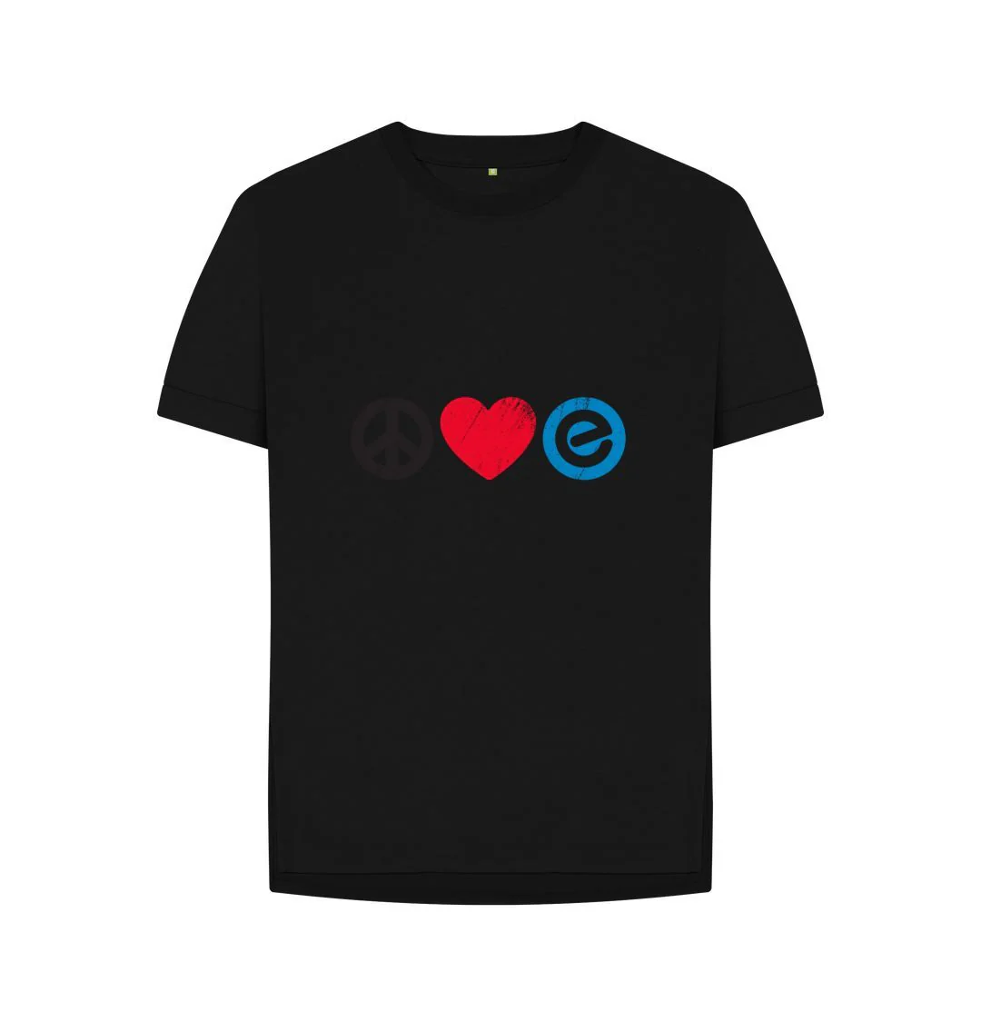 Women's 100% Organic Cotton Relaxed Fit - Peace, Love, Echelon - Tee - Image 8