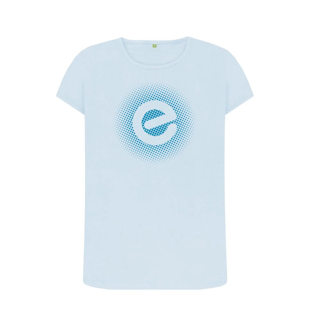 Women's Blue Logo 100% Organic Cotton T-Shirt - Image 12