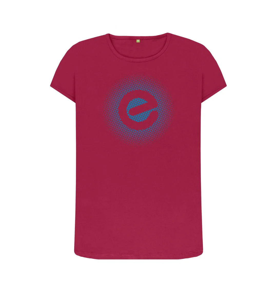 Women's Blue Logo 100% Organic Cotton T-Shirt - Image 15