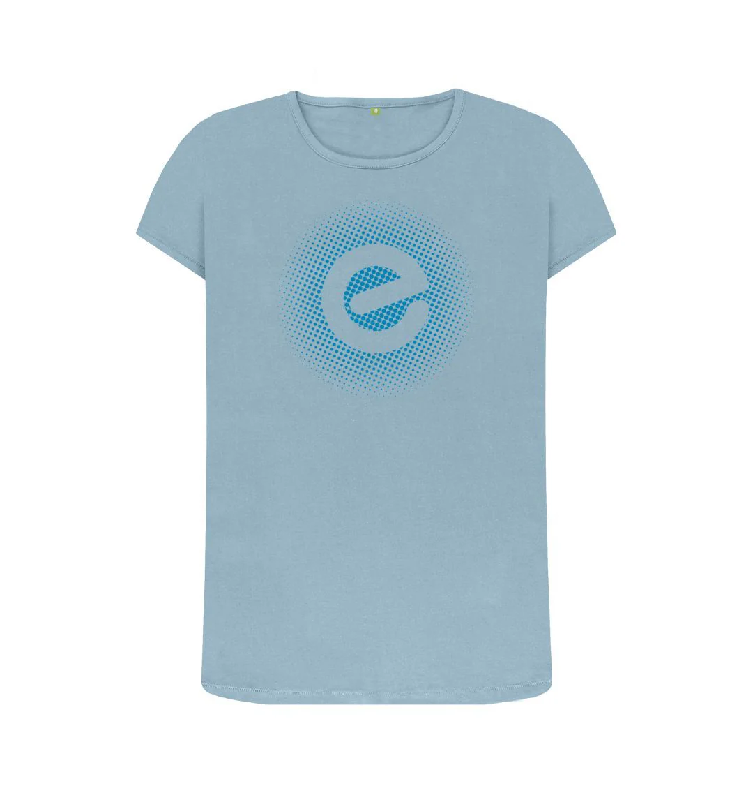 Women's Blue Logo 100% Organic Cotton T-Shirt - Image 3