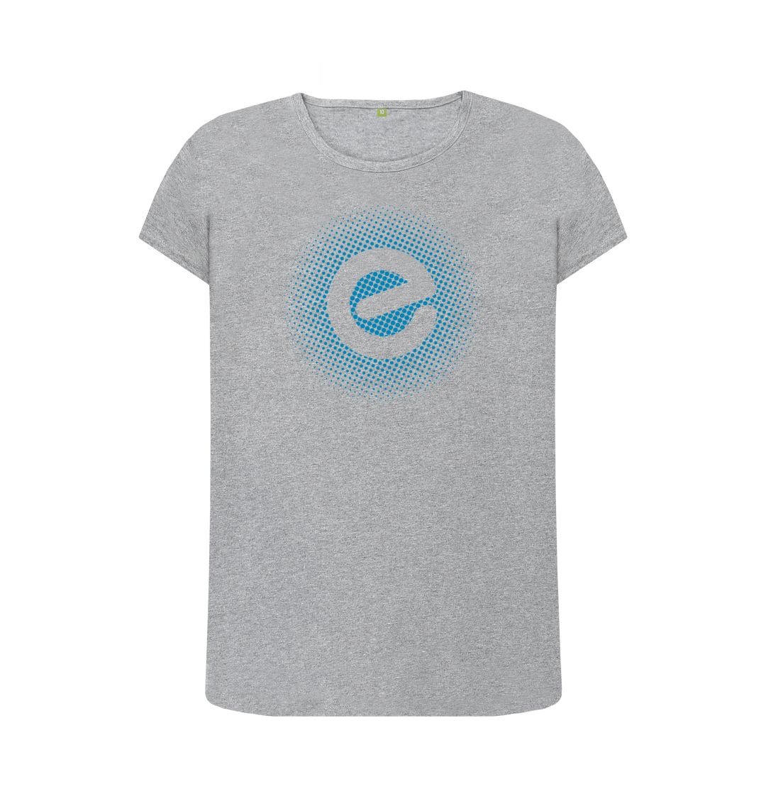 Women's Blue Logo 100% Organic Cotton T-Shirt - Image 4